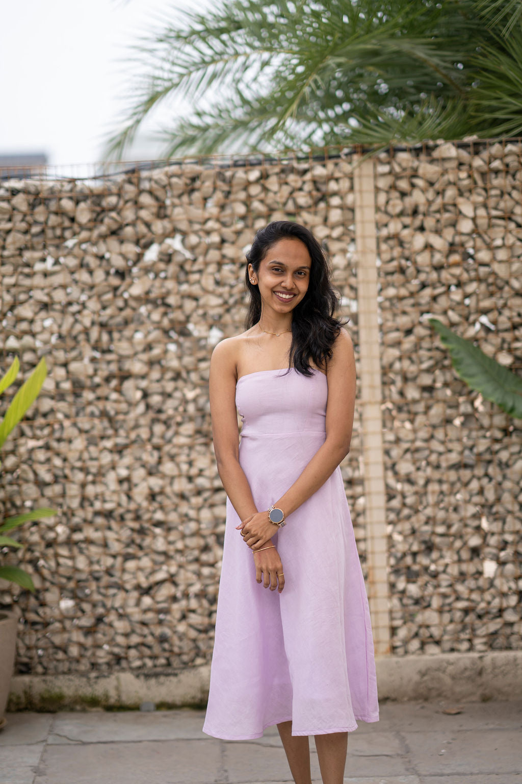 Champagne Strapless Corset Dress