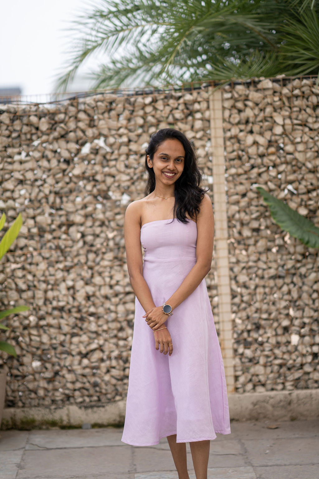 Champagne Strapless Corset Dress