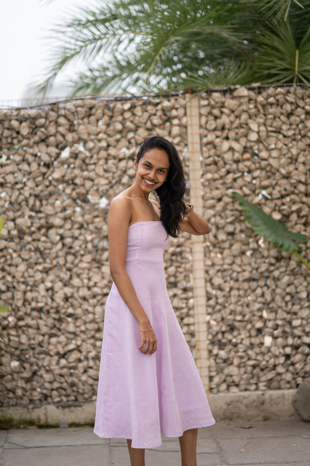 Champagne Strapless Corset Dress