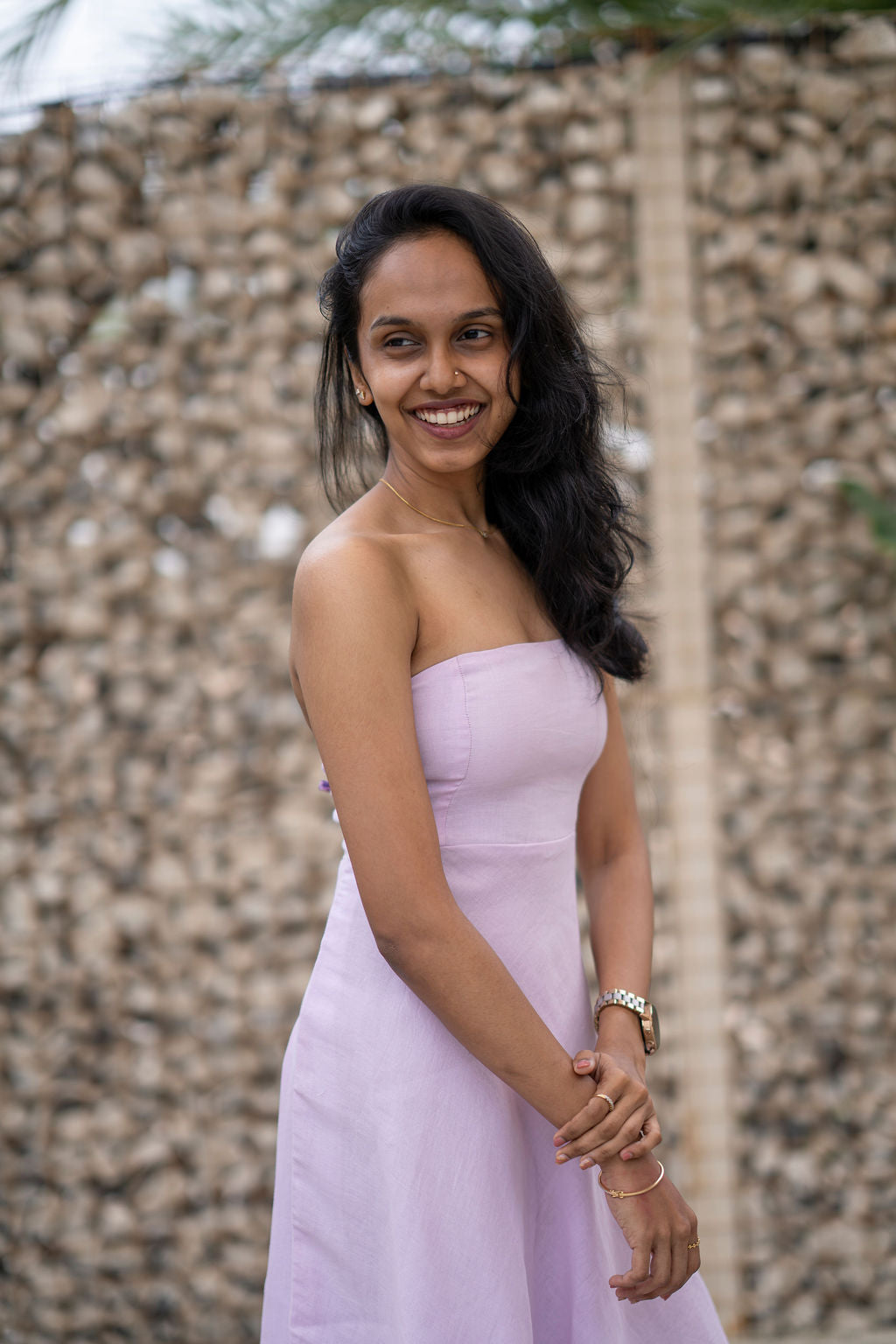 Champagne Strapless Corset Dress