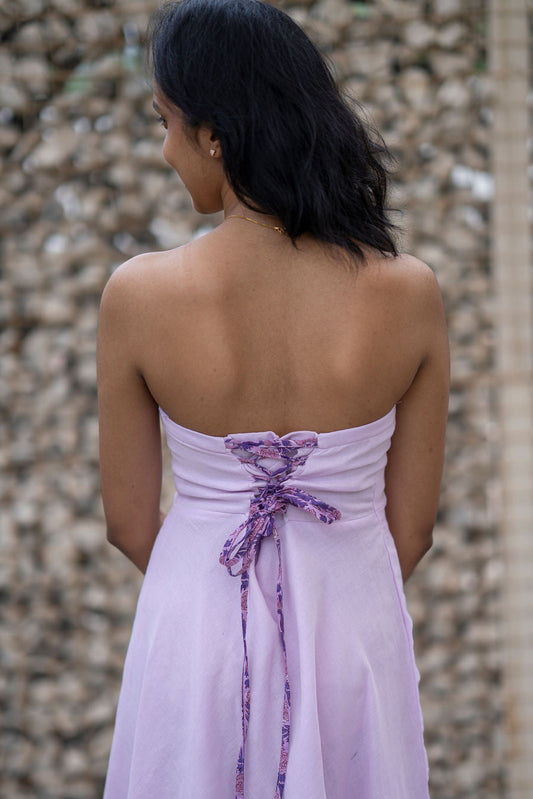 Champagne Strapless Corset Dress