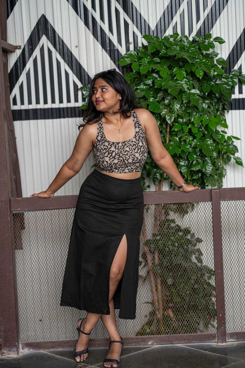 Disco Slit Skirt Co-ord Set