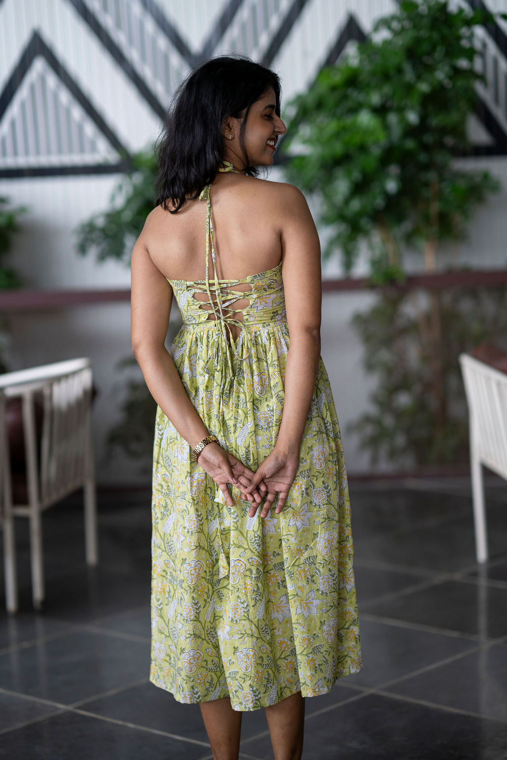 Sip & Spill Halter Neck Corset Dress