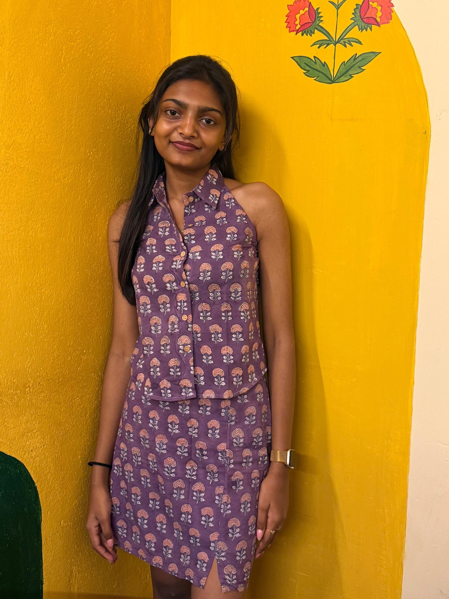 Puli Mittai Halter Neck & Mini Skirt Co-ord Set