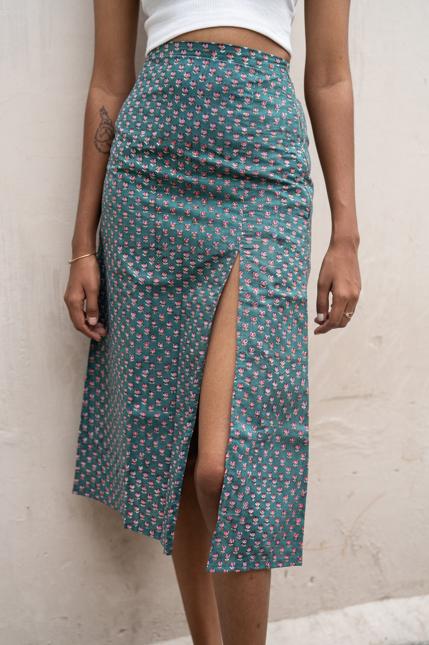 Mirthu Handblock Slit Skirt