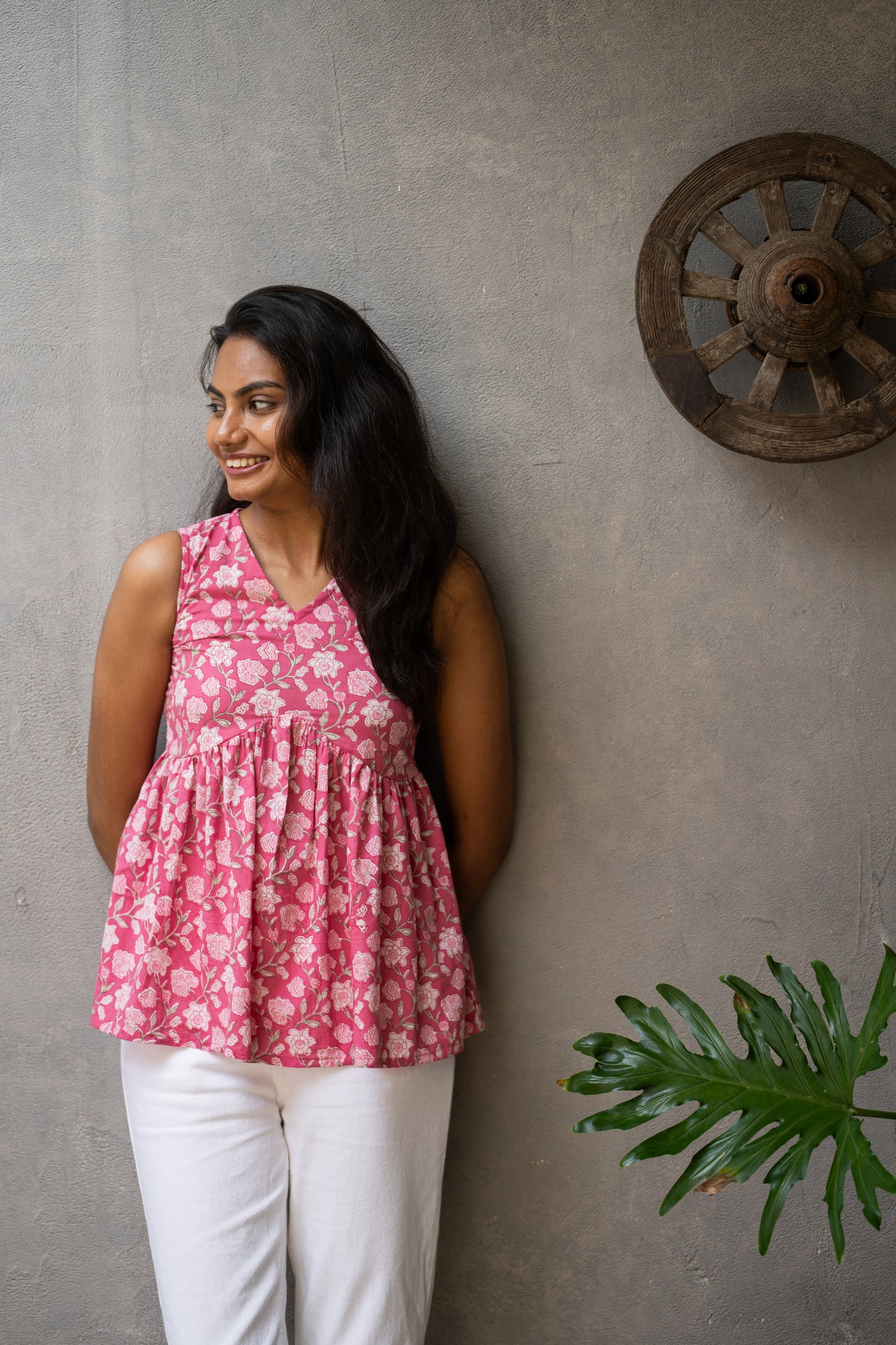 Ok Kanmani Sleeveless Peplum Top