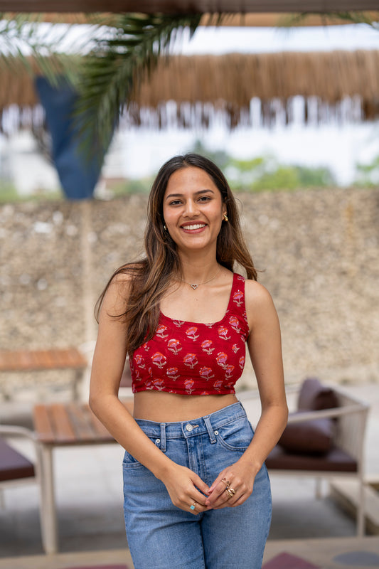 Red Lips Crop Top