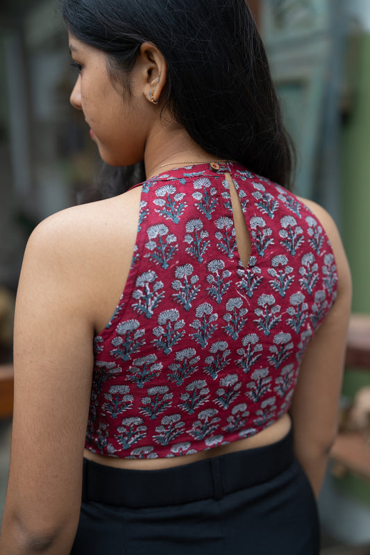 Oorga Achaar Halter Neck Crop Top