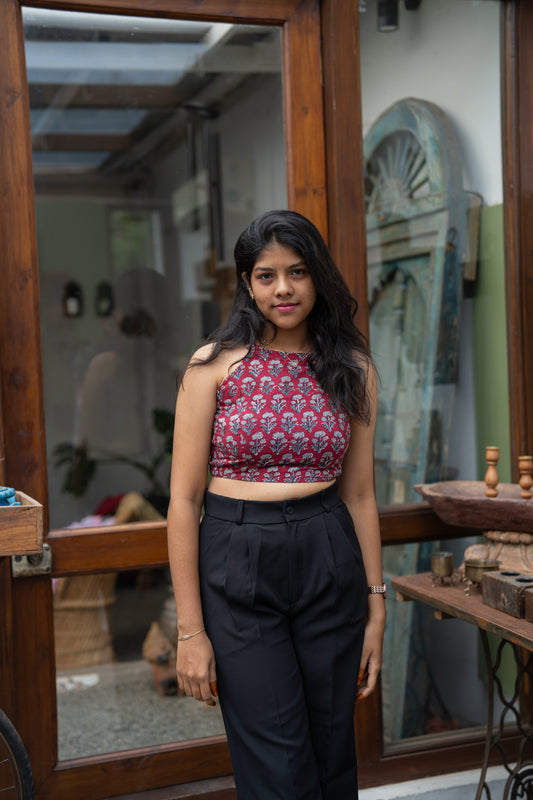 Oorga Achaar Halter Neck Crop Top