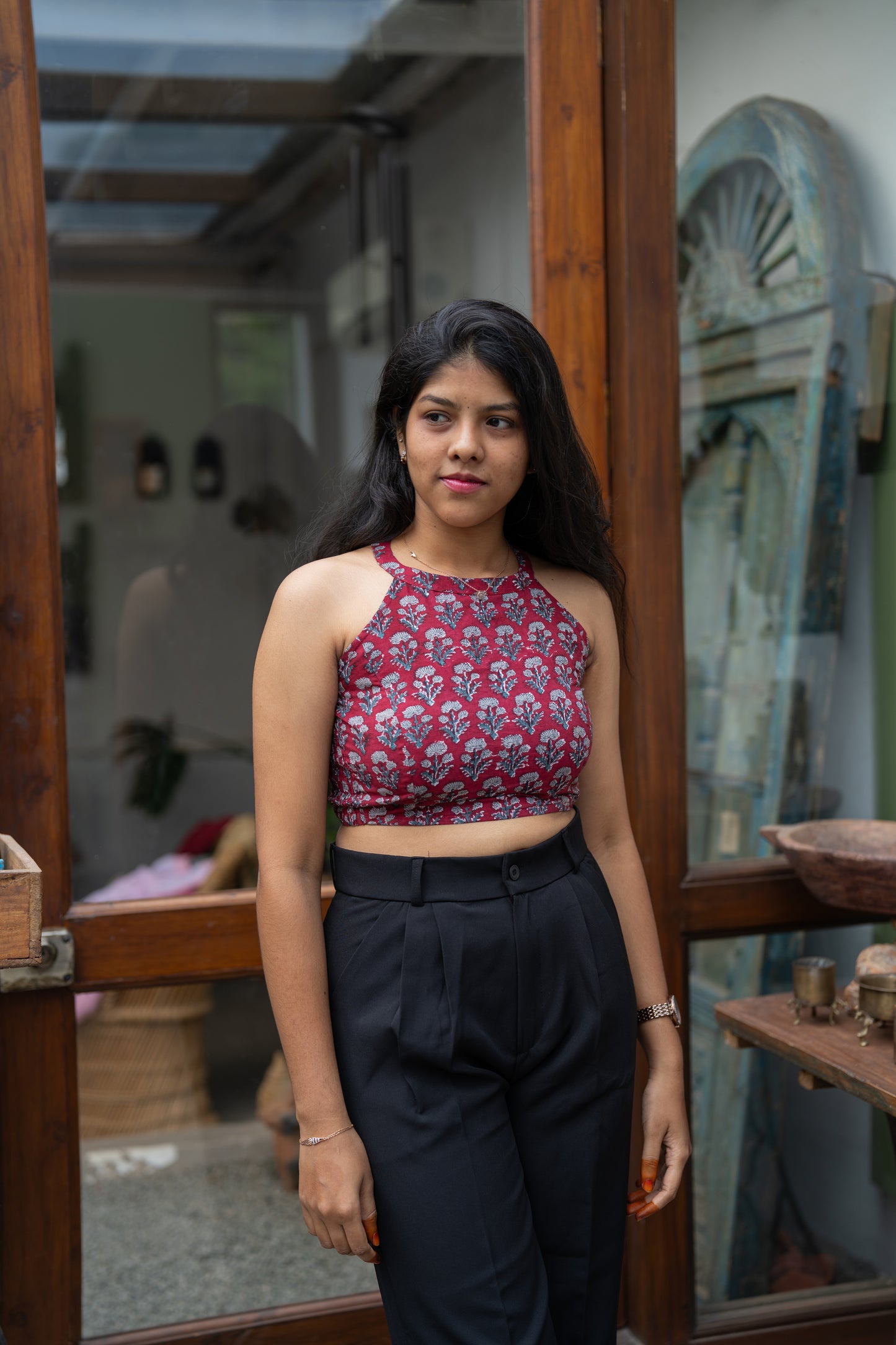 Oorga Achaar Halter Neck Crop Top