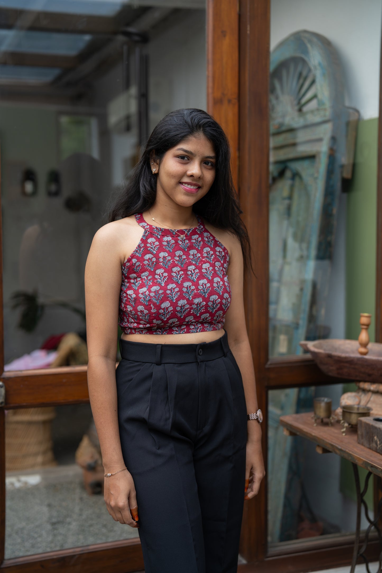 Oorga Achaar Halter Neck Crop Top